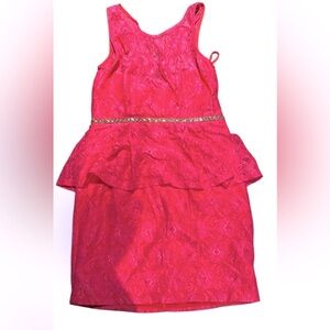 Minuet Pink Lace mini sleeveless dress Sz L